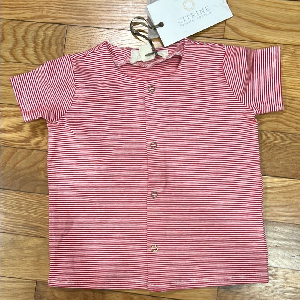 NWT Citrine tee T-shirt striped snap up infant baby top 24 months